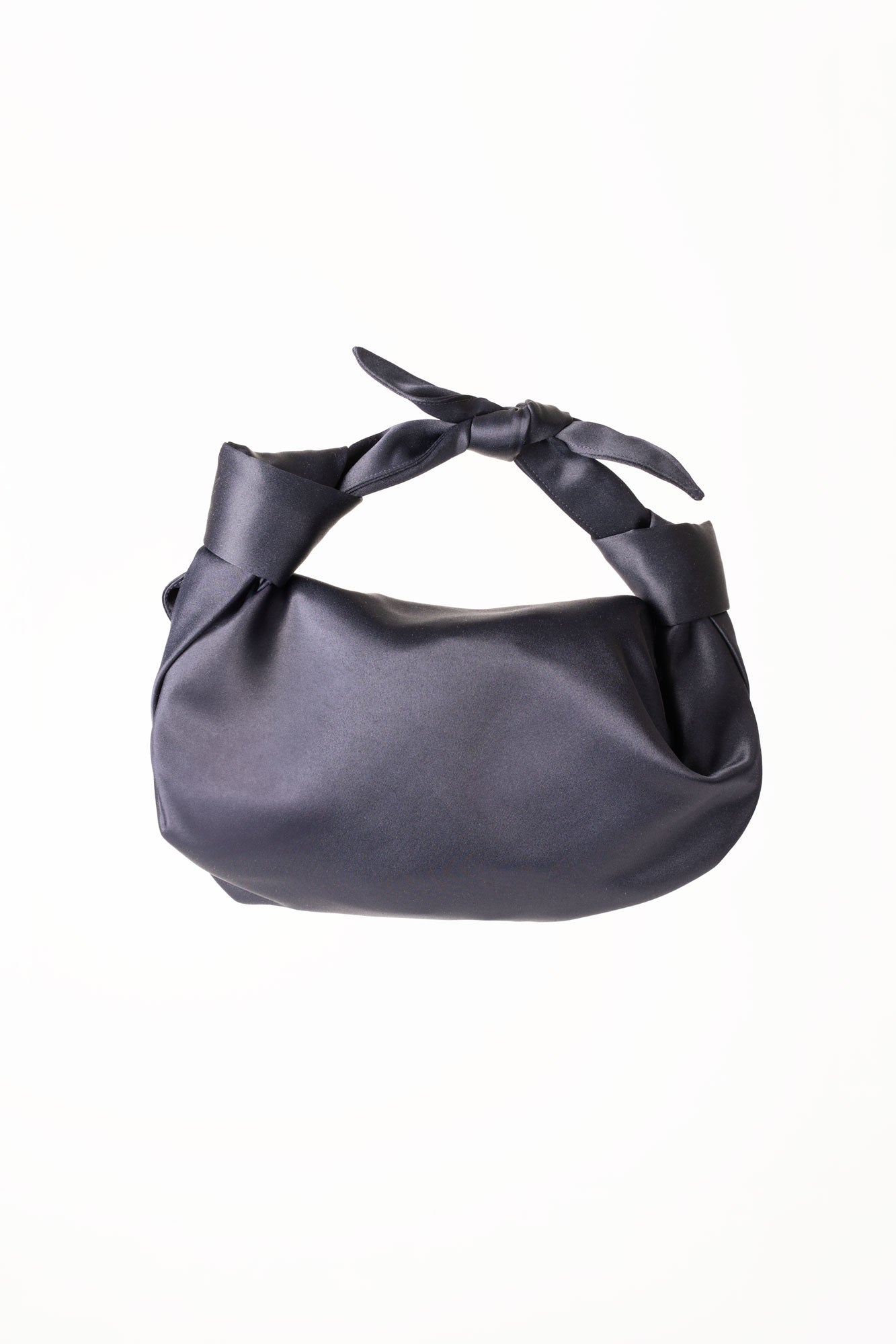 MLE Nodo Satin Mini Clutch Handbag in Navy