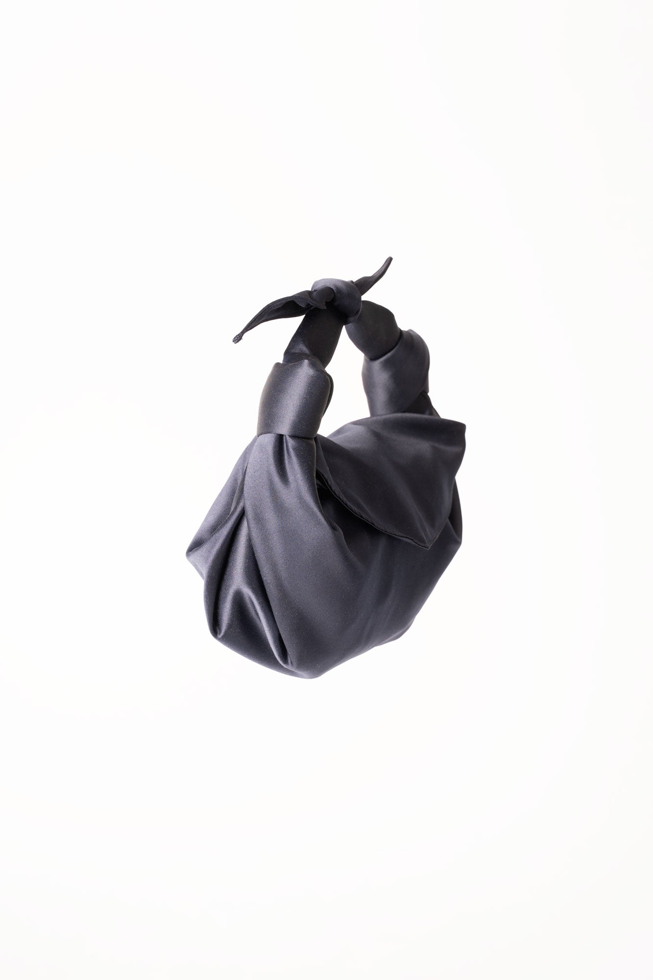 MLE Nodo Satin Mini Clutch Handbag in Navy