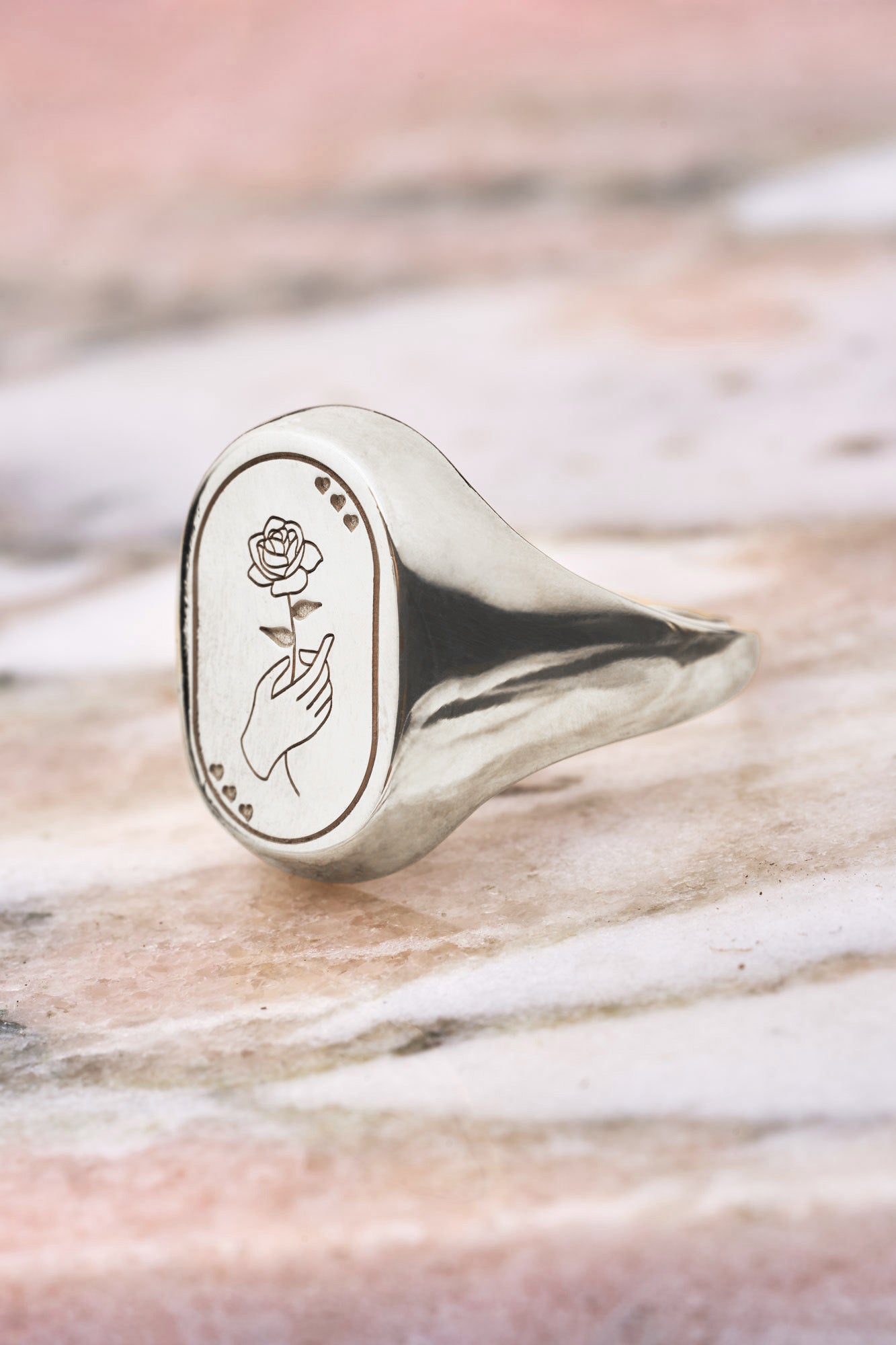 Rose signet sale ring