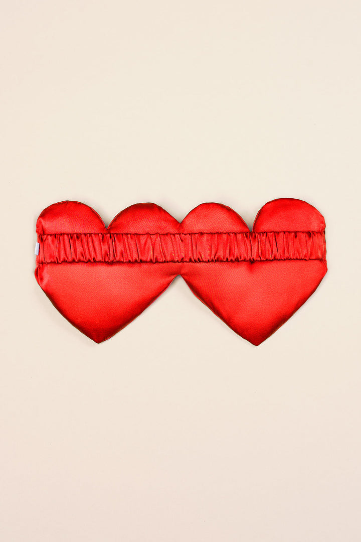 Heart Silk Sleep Mask in Red MLE